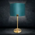 Lampa stołowa EZRA z welwetowym abażurem - ∅ 27 x 46 cm - turkusowy 1