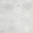 Obrus EMBER zdobiony żakardowym wzorem śnieżynek ze srebrną nitką - 70 x 150 cm - biały 2