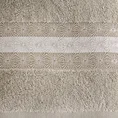 Ręcznik bawełniany MALIKA 50X90 cm z żakardową bordiurą z wzorem podkreślonym błyszczącą nicią beżowy - 50 x 90 cm - beżowy 2