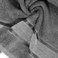 EUROFIRANY PREMIUM Ręcznik MIRO w kolorze stalowym, z włókien bambusowych z żakardową bordiurą zdobioną lśniącymi paskami - 50 x 90 cm - stalowy 5