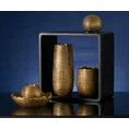 Wazon ceramiczny SELMA z wytłaczanym wzorem brązowo-złoty - ∅ 13 x 15 cm - brązowy 6