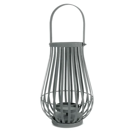 Lampion dekoracyjny LENA grafitowy z metalu Lampion dekoracyjny LENA grafitowy z metalu - ∅ 27 x 42 cm