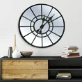 Dekoracyjny zegar ścienny w stylu vintage z metalu i szkła - 50 x 5 x 50 cm - czarny 2