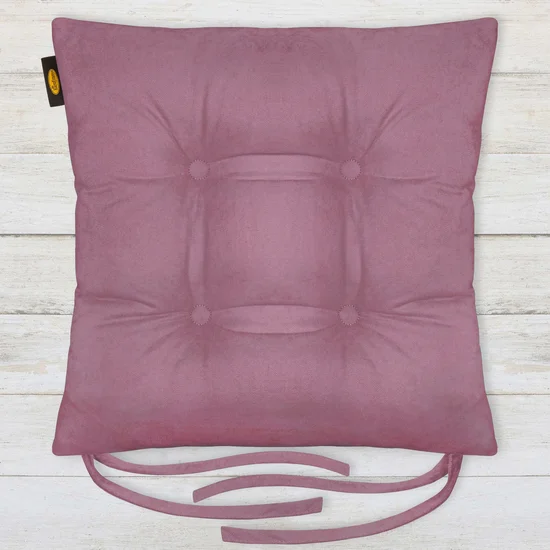ADORE dwustronna welurowa poduszka siedziskowa na krzesło z czterema pikowaniami - 40 x 40 x 8 cm - jasnofioletowy