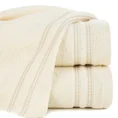 Ręcznik ALLY z bordiurą w pasy przetykany kontrastującą nicią miękki i puszysty, zero twist - 70 x 140 cm - kremowy 1