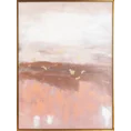 Obraz ILLUSION 2 abstrakcyjny ręcznie malowany na płótnie w złotej ramce - 60 x 80 cm - różowy 1