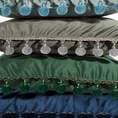 Poszewka welwetowa z pomponami i kryształkami - 45 x 45 cm - niebieski 3