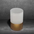 LIMITED COLLECTION Świecznik LUNA biało-złoty z malowanego szkła artystycznego BLASK BIELI - ∅ 10 x 15 cm - biały 1