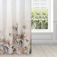 Dekoracja okienna ANET  z lekkiej etaminy zdobiona dołem malarskim kwiatowym wzorem - 140 x 250 cm - biały 1