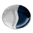 Patera dekoracyjna MIRO okrągła granatowo-czarna z falującym wzorem - ∅ 29 x 4 cm - srebrny 1