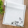 Bieżnik NATURA z bawełny z nadrukiem kwiatów bawełny - 40 x 180 cm - biały 2