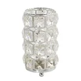 Świecznik HANA 2 z metalu szkła i kryształków w stylu glamour, srebrny - ∅ 10 x 16 cm - srebrny 1