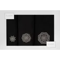 Komplet ręczników z haftem w kształcie mandali w kartonowym opakowaniu - 56 x 36 x 7 cm - czarny 2