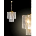 Lampa DALIA z prostokątnymi szklanymi zawieszkami - ∅ 32 x 40 cm - złoty 2