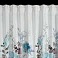 Zasłona SENDI z lekkiej mikrofibry z motywem malowanych pędzlem kwiatów - 140 x 270 cm - biały 6