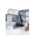 Puszysty ręcznik z elegancką  żakardową bordiurą - 70 x 140 cm - stalowy 6