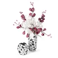 Wazon dekoracyjny w formie ażurowych kwiatów z kryształkami - 14 x 14 x 33 cm - biały 2