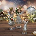 Figurka świąteczna ANIOŁEK trzymający koszyczek z bukietem kwiatów - 6 x 6 x 15 cm - srebrny 2