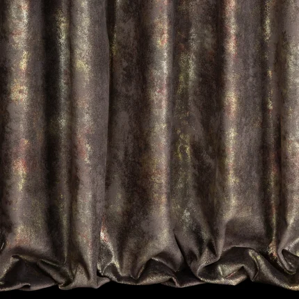 Komplet zasłon brązowych 2 szt z przecieranym błyszczącym wzorem z welwetowej tkaniny 147x263 cm flex 1:2 Komplet zasłon brązowych 2 szt z przecieranym błyszczącym wzorem z welwetowej tkaniny 147x263 cm flex 1:2 - 147 x 263 cm