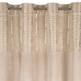 Zasłona z welwetu z ozdobnym pasem ze złotym nadrukiem w górnej części - 140 x 250 cm - beżowy 4
