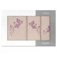 Zestaw upominkowy BLOSSOM 3 szt ręczników z haftem z motywem kwiatowym w kartonowym opakowaniu na prezent - 56 x 36 x 7 cm - pudrowy róż 2