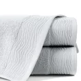 Ręcznik DAFNE z bawełny podkreślony żakardową bordiurą z motywem zebry - 70 x 140 cm - jasnoszary 1