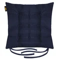 ADORE dwustronna welurowa poduszka siedziskowa na krzesło z dziewięcioma pikowaniami, gramatura 195 g/m2 - 40 x 40 x 6 cm - granatowy 2
