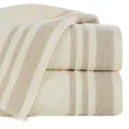 Ręcznik MERY bawełniany zdobiony bordiurą w subtelne pasy - 50 x 90 cm - kremowy 1