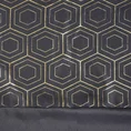 Zasłona DAFNE z gładkiej matowej tkaniny z ozdobnym pasem z geometrycznym złotym nadrukiem w górnej części - 140 x 240 cm - czarny 7