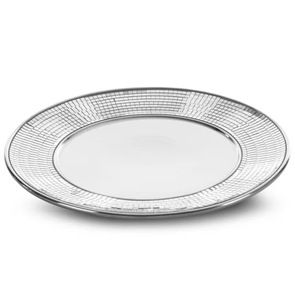 Patera ceramiczna MIRONA zdobiona drobnymi witrażowymi lusterkami Patera ceramiczna MIRONA zdobiona drobnymi witrażowymi lusterkami - ∅ 30 x 2 cm