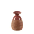 Dwukolorowy wazon ELDA z glinki ceramicznej - 16 x 15 x 22 cm - czerwony 2