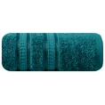 EUROFIRANY PREMIUM Ręcznik MILA  z włókien bambusowych z  bordiurą tkaną w ozdobne pasy 3D - 50 x 90 cm - turkusowy 3