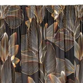 Zasłona LARISA z miękkiego welwetu z cyfrowym nadrukiem liści z efektem 3D - 140 x 270 cm - czarny 6