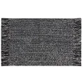 Dywanik łazienkowy LANA z miękkiej melanżowej tkaniny z frędzlami - 50 x 70 cm - czarny 2