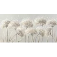 Ręcznie malowany na płótnie obraz DANDELIONS - 120 x 60 cm - srebrny 1