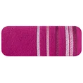 Ręcznik LIVIA  z kolorowymi paskami tkanymi we wzór jodełki - 70 x 140 cm - amarantowy 3