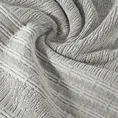 Ręcznik ROMEO z bawełny podkreślony bordiurą tkaną  w wypukłe paski - 50 x 90 cm - stalowy 5