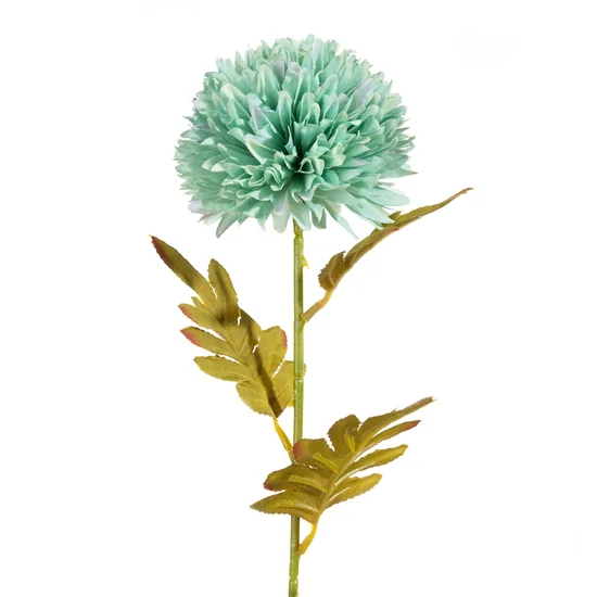 CHRYZANTEMA sztuczny kwiat dekoracyjny z płatkami z jedwabistej tkaniny - ∅ 12 x 63 cm - miętowy