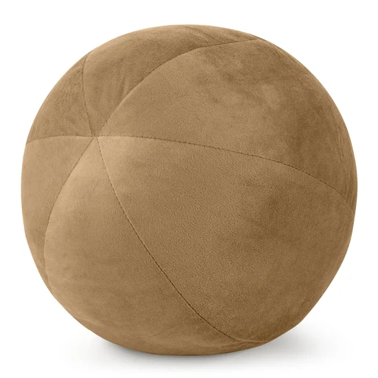 Poduszka dekoracyjna w formie kuli z welwetu GAJA - ∅ 24 cm - miodowy