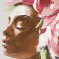 Obraz DREAMS 1 ręcznie malowany na płótnie kobieta z kwiatami na głowie - 90 x 60 cm - szary 2
