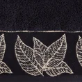 LIMITED COLLECTION ręcznik VICTORIA 70x140 cm z welwetową bordiurą z motywem liści SIŁA ZŁOTA - 70 x 140 cm - czarny 2