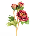 RÓŻA WIELOKWIATOWA, kwiat sztuczny dekoracyjny - dł. 40 cm dł. z kwiatami 20 cm śr. kwiat 10 cm - rudy 1
