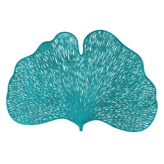 Podkładka z tworzywa w kształcie liścia miłorzębu - 30 x 45 cm - turkusowy