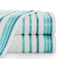 Ręcznik LIVIA  z kolorowymi paskami tkanymi we wzór jodełki - 50 x 90 cm - biały 1