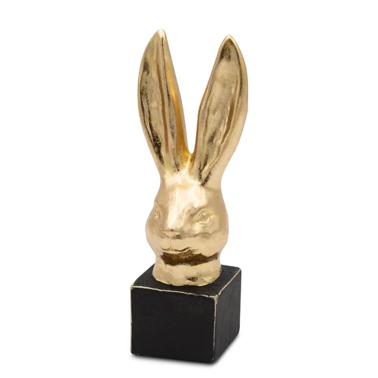 Figurka dekoracyjna ZAJĄCZEK wielkanocny - 9 x 8 x 24 cm - złoty