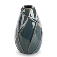 Wazon ceramiczny TEO z nowoczesnym wypukłym wzorem - ∅ 12 x 20 cm - turkusowy 2