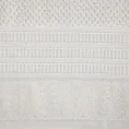 Ręcznik bawełniany ROSITA o ryżowej strukturze z żakardową bordiurą z geometrycznym wzorem, kremowy - 50 x 90 cm - kremowy 2