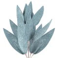 LIŚCIE OZDOBNE, kwiat sztuczny dekoracyjny z pianki obsypany brokatem - 85 cm - jasnoniebieski 1