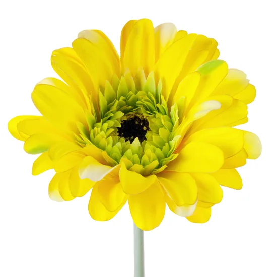 GERBERA sztuczny kwiat dekoracyjny o płatkach z jedwabistej tkaninY - ∅ 12 x 55 cm - żółty