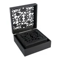 Dekoracyjna szkatułka na biżuterię FIORE - 16 x 16 x 6 - czarny 4